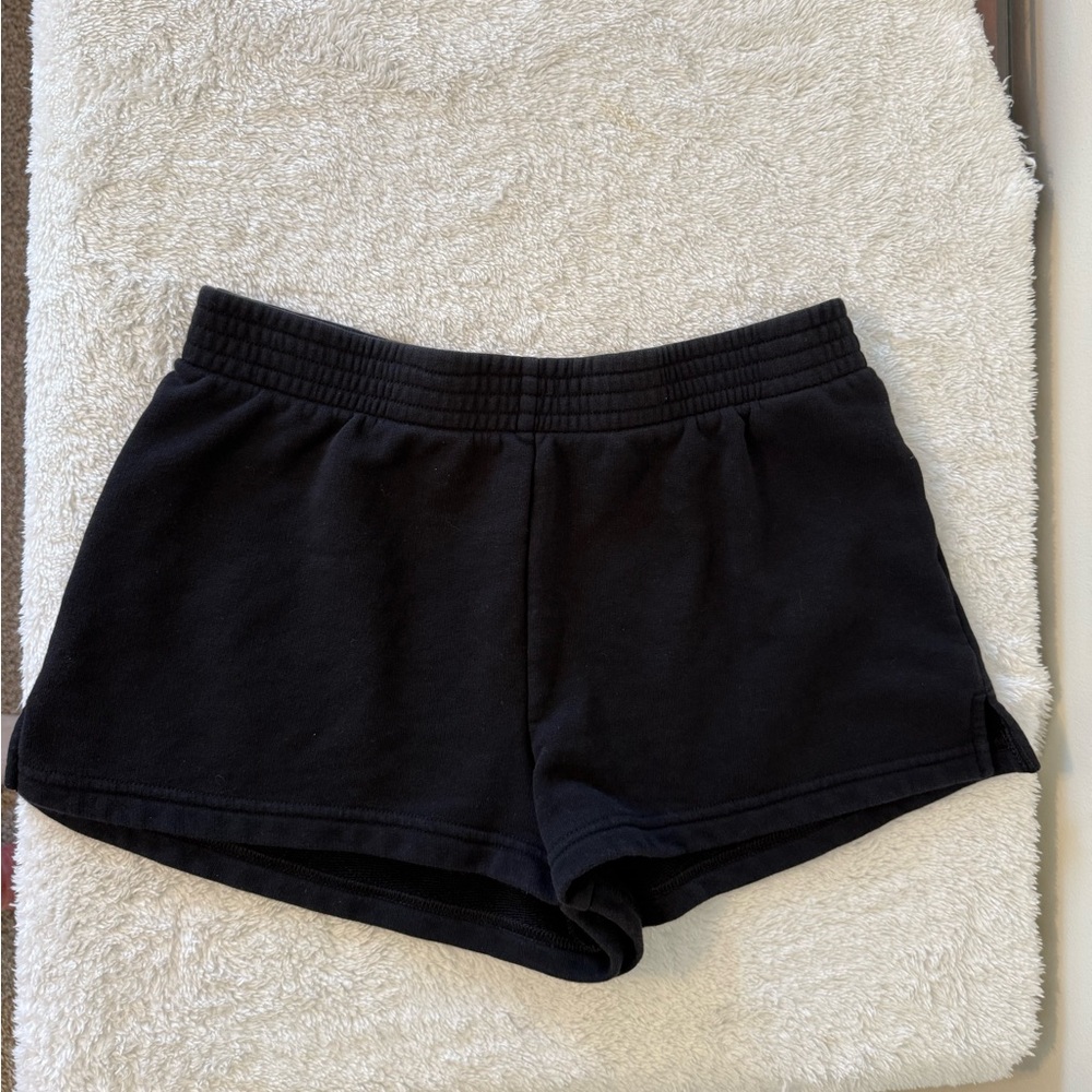 Aritzia black Sweat Shorts SMALL 1.5” Cozy Comfort Lounge READ
